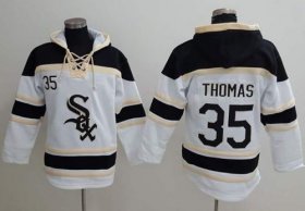 Wholesale Cheap White Sox #35 Frank Thomas White Sawyer Hooded Sweatshirt MLB Hoodie