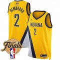 Men's Indiana Pacers #2 Andrew Nembhard Yellow 2025 Finals Statement Edition Stitched Basketball Jersey Cheap