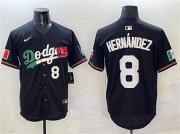 Cheap Men's Los Angeles Dodgers #8 Enrique Hernandez Black Mexico Flag Limited Stitched Baseball Jersey