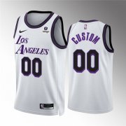 Cheap Men's Los Angeles Lakers Active Player Custom White City Edition Stitched Basketball Jersey