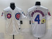 Cheap Men's Chicago Cubs #4 Pete Crow-Armstrong White 2025 Tokyo Series Limited Stitched Baseball Jersey