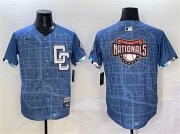 Cheap Men's Washington Nationals Team Big Logo Blue 2025 City Connect Limited Stitched Baseball Jersey