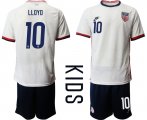 Wholesale Cheap Youth 2020-2021 Season National team United States home white 10 Soccer Jersey