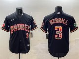 Men's San Diego Padres #3 Jackson Merrill Black Mexico Cool Base Stitched Baseball Jersey Cheap