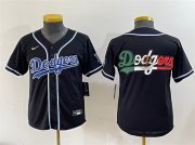 Cheap Youth Los Angeles Dodgers Team Big Logo Black Stitched Baseball Jersey