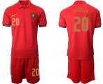 Wholesale Cheap Men 2021 European Cup Portugal home red 20 Soccer Jersey
