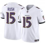 Cheap Men's Baltimore Ravens #15 Cooper Rush White 2025 F.U.S.E. Vapor Limited Football Jersey