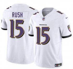 Cheap Men\'s Baltimore Ravens #15 Cooper Rush White 2025 F.U.S.E. Vapor Limited Football Jersey