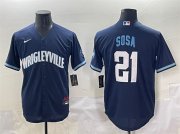 Cheap Men's Chicago Cubs #21 Sammy Sosa Navy City Connect Stitched Baseball Jersey