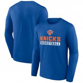 Men\'s New York Knicks Royal Let\'s Go Long Sleeve T-Shirt