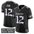 Men's Seattle Seahawks #12 Fan Black 2025 F.U.S.E. 'Gothic Rain City Shadows Edition' Vapor Limited Football Stitched Jersey Cheap Wholesale