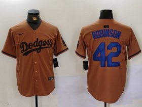 Cheap Men\'s Los Angeles Dodgers #42 Jackie Robinson Olive Cool Base Limited Stitched Jersey