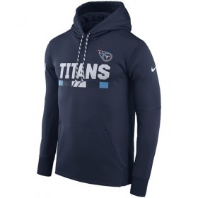 Wholesale Cheap Men\'s Tennessee Titans Nike Navy Sideline ThermaFit Performance PO Hoodie