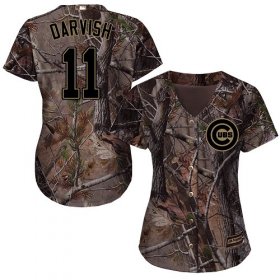 Wholesale Cheap Cubs #11 Yu Darvish Camo Realtree Collection Cool Base Women\'s Stitched MLB Jersey