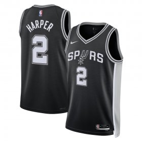Men\'s San Antonio Spurs #2 Dylan Harper Nike Black 2025 NBA Draft First Round Pick Swingman Jersey