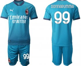Wholesale Cheap Men 2020-2021 club AC milan away 99 blue Soccer Jerseys