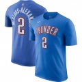Men's Oklahoma City Thunder #2 Shai Gilgeous-Alexander Blue Icon Name & Number T-Shirt Cheap