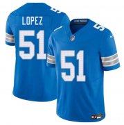 Cheap Men's Detroit Lions #51 Roy Lopez Blue 2025 F.U.S.E. Vapor Limited Football Stitched Jersey