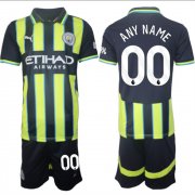 Cheap Men's Manchester City Custom 2024-25 Navy Away Soccer Jersey Suit