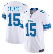 Cheap Men's Detroit Lions #15 Grant Stuard White 2025 F.U.S.E. Vapor Limited Football Stitched Jersey