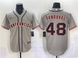 Cheap Men's San Francisco Giants #48 Pablo Sandoval Gray Cool Base Stitched Baseball Jersey