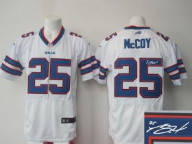 Wholesale Cheap Nike Bills #25 LeSean McCoy White Men\'s Stitched NFL Elite Autographed Jersey