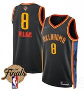 Men's Oklahoma City Thunder #8 Jalen Williams Black 2025 Finals City Edition Stitched Basketball Jersey Cheap