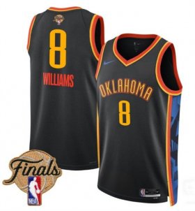 Men\'s Oklahoma City Thunder #8 Jalen Williams Black 2025 Finals City Edition Stitched Basketball Jersey Cheap