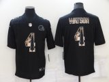 Wholesale Cheap Men's Cleveland Browns #4 Deshaun Watson Black Statue of Liberty Limited Stitched Jersey