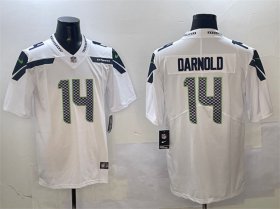 Men\'s Seattle Seahawks #14 Sam Darnold White 2025 Vapor Limited Football Stitched Jersey Cheap