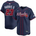 Cheap Men's Atlanta Braves #23 Michael Harris II Navy 2025 Speedway Classic Alternate Limited Stitched Baseball Jersey