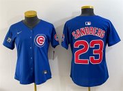 Youth Chicago Cubs #23 Ryne Sandberg Royal 'Ryne Sandberg Tribute' Vapor Limited V2 Stitched Baseball Jersey Cheap Wholesale