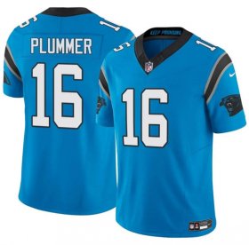 Men\'s Carolina Panthers #16 Jack Plummer Blue 2024 F.U.S.E. Vapor Limited Football Stitched Jersey