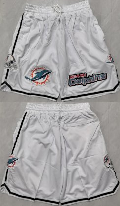 Cheap Men\'s Maimi Dolphins White Shorts (Run Small)