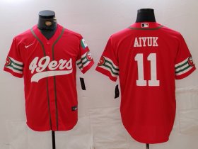 Men\'s San Francisco 49ers #11 Brandon Aiyuk Red Mexico Cool Base Stitched Baseball Jersey