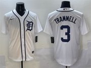 Cheap Men's Detroit Tigers #3 Alan Trammell White Cool Base Stitched Baseball Jersey