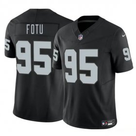 Men\'s Las Vegas Raiders #95 Leki Fotu Black 2025 F.U.S.E. Vapor Football Stitched Jersey Cheap
