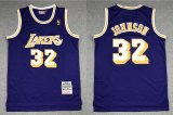 Wholesale Cheap Men's Los Angeles Lakers #32 Magic Johnson Purple Gold NBA Hardwood Classics Soul Swingman Throwback Jersey