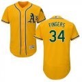 Wholesale Cheap Athletics #34 Rollie Fingers Gold Flexbase Authentic Collection Stitched MLB Jersey