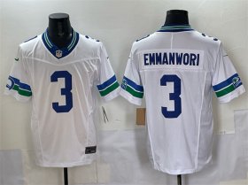 Men\'s Seattle Seahawks #3 Nick Emmanwori White F.U.S.E. Throwback Vapor Limited Football Stitched Jersey Cheap Wholesale
