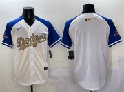 Cheap Men's Los Angeles Dodgers Blank White Royal Gold 2024 World Series Champions Vapor Limited Stitched Baseball Jersey