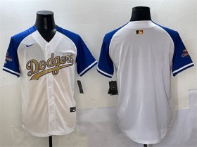 Cheap Men\'s Los Angeles Dodgers Blank White Royal Gold 2024 World Series Champions Vapor Limited Stitched Baseball Jersey
