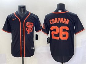Cheap Men\'s San Francisco Giants #26 Matt Chapman Black Cool Base Stitched Baseball Jersey