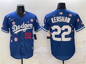 Cheap Men\'s Los Angeles Dodgers #22 Clayton Kershaw Royal 2025 Tokyo Series Limited Stitched Baseball Jersey