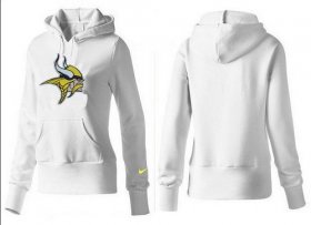 Wholesale Cheap Women\'s Minnesota Vikings Logo Pullover Hoodie White