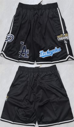 Cheap Men\'s Los Angeles Dodgers Black Shorts (Run Small)