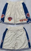 Cheap Men's New Yok Knicks White 2025 Shorts (Run Small)