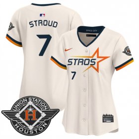 Women\'s Houston Astros #7 C.J. Stroud Cream 2025 City Connect Limited Stitched Baseball Jersey(Run Small) Cheap