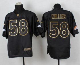 Wholesale Cheap Nike Broncos #58 Von Miller Black Gold No. Fashion Men\'s Stitched NFL Elite Jersey