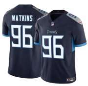 Men's Tennessee Titans #96 Carlos Watkins Navy 2025 F.U.S.E. Vapor Limited Football Stitched Jersey Cheap